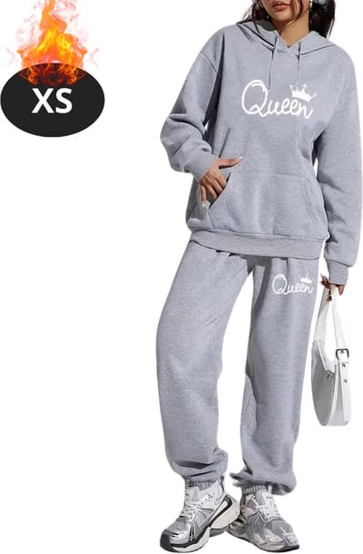Nivard Joggingpak - Huispak - Volwassenen - Trainingspak - Comfortabel - Joggingsbroek - Tracksuit - Dames - Winter - Lichtgrijs - XS