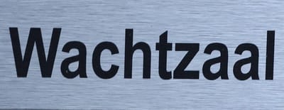 Aluminium-Plaat Wachtzaal - Deurbord - Infoplaat - 13 x 5 cm