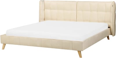 SENLIS - Tweepersoonsbed - Lichtbeige - 180 x 200 cm - Fluweel