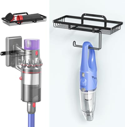 Stofzuiger Wandhouder - Opbergrek - Ruimte Besparen - Universele Pasvorm - 28 cm - Zwart