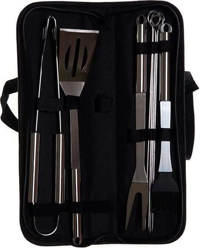 Barbecuekoffer DKD Home Decor Polyester Roestvrij staal Nylon (10 pcs)