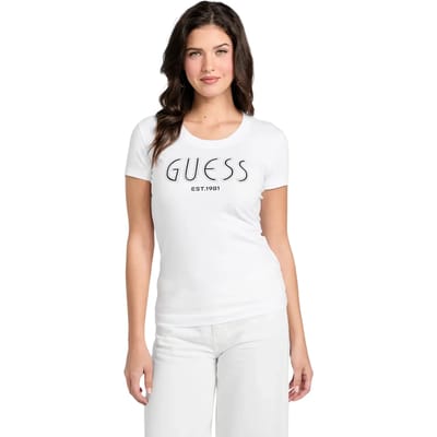 Printed Short Sleeve Round Neck T-Shirt Wo - White Shirts