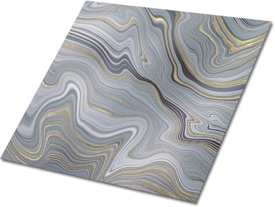 Tulup PVC Tegels - Marmeren Golven Vinyl Tegels - 30 cm x 30 cm - Grijs Zelfklevende Vinyl Tegels - 9 stuks - Vinyl Tegels Zelfklevend - Marmer Plaktegels - Vinyl Wandtegels - Plaktegels keuken en Badkamer