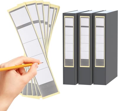Pack van 100 Zelfklevende Ruglabels voor Mappen 3,5 x 19 cm - Ideaal voor Archiveren, Organiseren en Labelen van Bestanden en Mappen