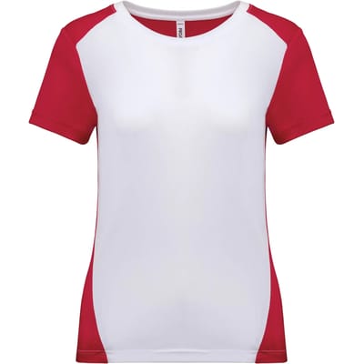 PROACT® Ecologisch sport-T-shirt in twee kleuren voor dames PA4015 - White / Red - L