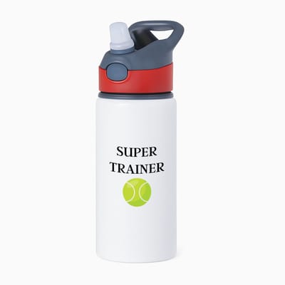Hacebo® - Super trainer waterfles met rietje rood - Sport - coach - Tennisbal - Trainer - geschenk - verjaardag - love gift - water fles - 650ML