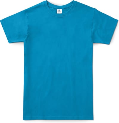 B&C Exact 150 HerenT-Shirt - Atol Blauw - Small - Korte Mouwen
