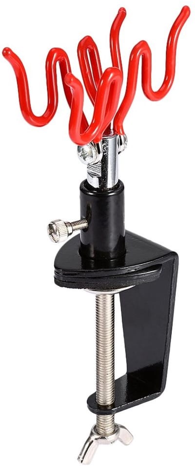 MTTproducts- Airbrush Rack 360 Graden Draaihoek - Airbrush Houder - Tafelrandhouder - Verfspuitaccessoires - Klembevestiging - Geschikt voor Beginners en Professionals - Airbrushhouder
