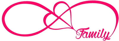 GoedeDoelen.Shop | Auto Sticker Infinity Love Family Roze | Autosticker | Infinity Sticker | Family Sticker | Scootersticker | Infinity | Laptopsticker
