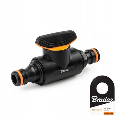 Bradas Black Line - Tuinslangkraan - Snelkoppeling Tweevoudig - Kogelklepregeling