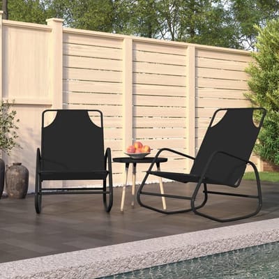Schommelstoelen voor Tuin - Tuinstoelen Ligstoelen - Ontspannen Buiten - Ademend Mesh - 89 x 58 x 935 cm - Zwart