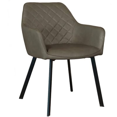 SET DEAL: 4 stuks Eetkamerstoel met armleuning Yurgan antraciet kunstleder eetstoel zetel