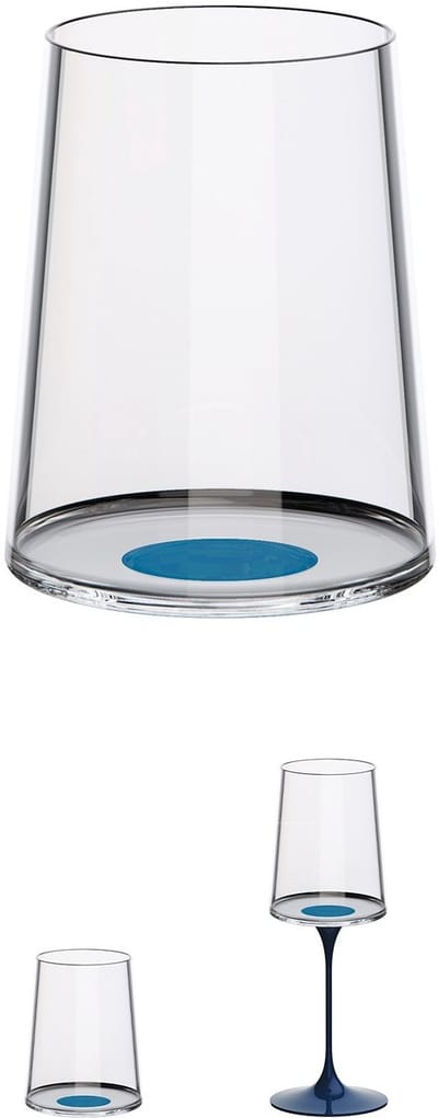 Trebonn SplitGlass - Tumbler / Wittewijnglas - 280ml - Set van 2 - Blauw