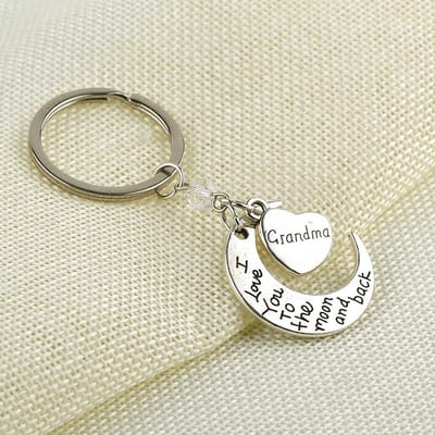 Bixorp Friends Sleutelhanger met Halve Maan & Hart voor Oma  - Best Friends BFF Cadeau voor familie