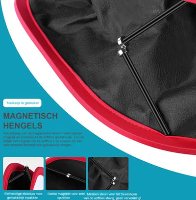 Neewer® - Opvouwbare Softbox met Riembevestiging Rooster en Draagtas - Geschikt voor Neewer 480/660/530 LED-lichtpanelen - Opening van 9,3 x 8,3 inch - (Zwart+Rood)