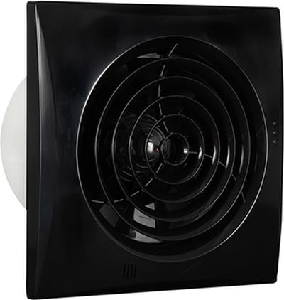 Badkamer-/ toiletventilator Silencio 125 zwart