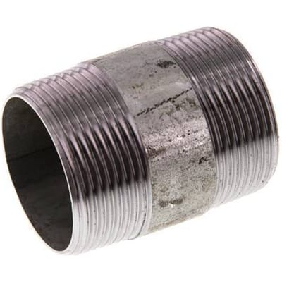 R 1 1/2'' Verzinkt Stalen Dubbele Pijpnippel 50 Bar DIN 2982 - 60mm [2 Stuks]