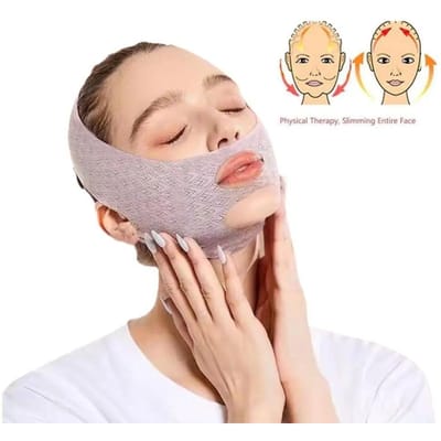 Verstelbare Riem Kin Wang Afslankbandage Herbruikbaar Gezicht Afslankende V-Shaper Huidverzorgingstool Anti-Rimpel Gezichtsliftband paars