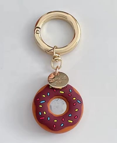 Finnacle - Donut sleutelhanger geschikt voor Airtag - Donut hanger - Bruin - Siliconen Hoesje