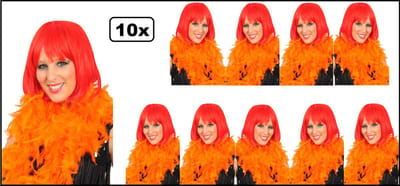 10x Boa oranje 180 cm. 50 gram - Thema party carnaval optocht gala festival