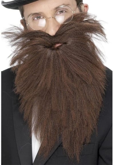 Smiffys Verkleed Baard en Snor - Lang - Bruin - Oude Man - Geschiedenis Kostuum - Zelfklevend - Comfortabel