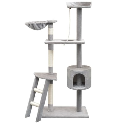 vidaXL - Kattenkrabpaal - met - sisal - krabpalen - 150 - cm - grijs