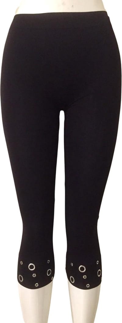 Luxueuze Hoogkwalitatieve  Dames Driekwart Legging | 3 Kwart Legging | Zwart - S/M