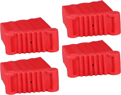 Ladder Rubberen Voeten - Trapladder Hoezen - Veiligheid Verhogend - Antislip Stabiliteit - 7.7x7.7x3.3cm - Rood