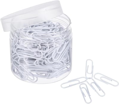 Kleine Paperclips - Papier Clips - Papieren Organiseren - Vinyl Coating - 200 Stuks - Wit