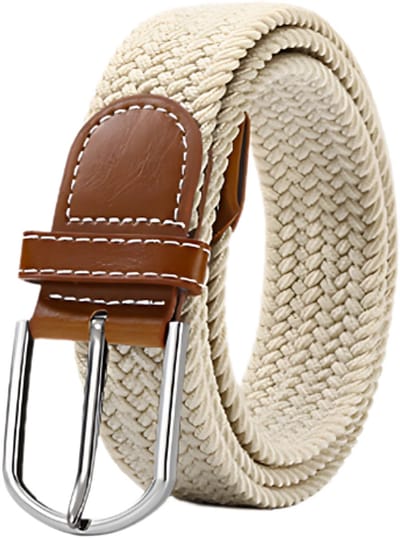 S4D® - Premium Elastische Riem - Geweven Uittrekbare Riem - Riem Voor Heren en Dames - Stijlvol En Erg Comfortabel - Beige