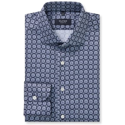 OLYMP Signature Overhemd, Tailored Fit, Signature Kent, Nachtblauw
