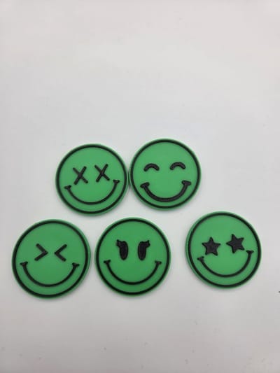 Smiley magneet groen assorti 5 stuks