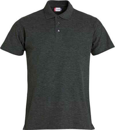Clique Basic Polo 028230 - Antraciet Melange - M