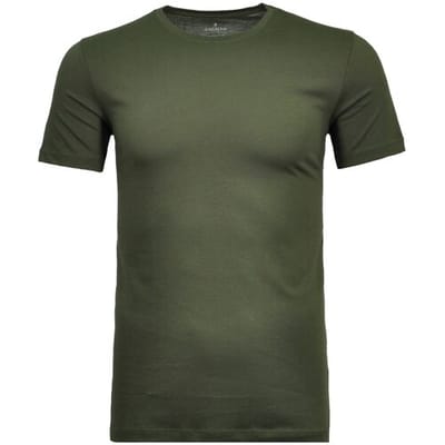 Ragman T-Shirt Round Neck Uni Bodyfit Donker Groen / male
