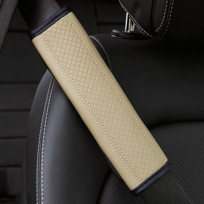 Autogordelkussens - Gordelhoezen - Comfortabel Rijden - Zachte Demping - 2 stuks - Beige