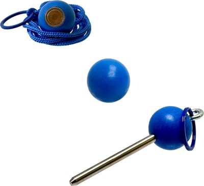Boulemaus - Jeu de Boules - Bouleset Kleur donkerblauw - 1 Magneet - krachtige magnetische bouleopraper in de vorm van but met koord – 4 kg - 1 Traceur de Terrain -V2A roestvrij staal- 1 but