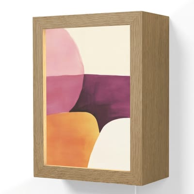 Wandlamp 15x20 cm - Oplaadbaar - Vormen - Abstract - Kleurrijk - Wandlampen binnen woonkamer - Slaapkamer lamp met kabel - Decoratieve nachtlamp - Vloerlamp snoer