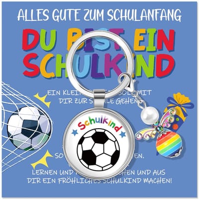 Dailygoods- Schoolzakvulling Voetbalmotief - Beschermengel/Geluksbrenger - Sleutelhanger - Eerste Schooldag - Cadeau voor Jongens - Creatieve Decoratie