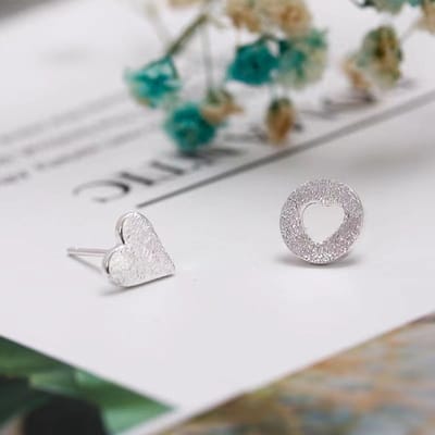 Gading® meisje Oorknopjes met hartje -jonge dames oorknoppen- 7mm*7mm-zilver 925