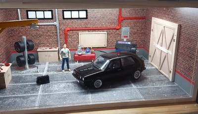 SD-Modelcartuning Garage diorama - Bouwkit met LED verlichting - 1:18 schaal