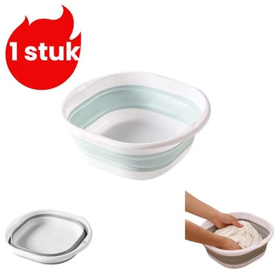 1 stuk - Opvouwbare wastafel voor huishoudelijk gebruik - Draagbare wastafel voor de badkamer - Multifunctionele en gemakkelijk op te bergen plastic wastafel - Blauw