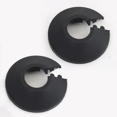 Set van 2 Radiatorpijp Kraagjes, Plastic Pijpcovers, Slangbescherming voor 15/16 mm Buizen, Zwart en Duurzaam