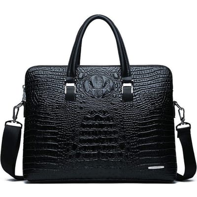Crocodillenpatroon Heren Handtas Leertextuur Schoudertas Messenger Bag Casual Zakelijke Computer Tas Aktetas