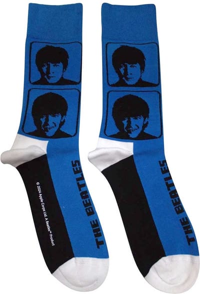 The Beatles - Hard Day's Night Headshots Sokken - Blauw
