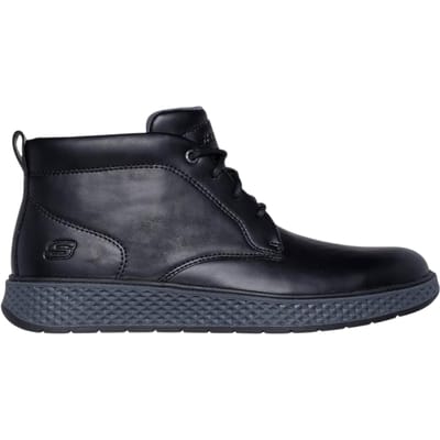 Skechers Heren Burkett Leren Enkelboots (Zwart)