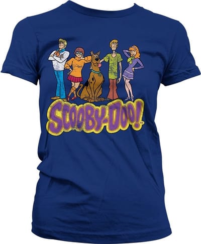 Team- Scooby Doo -T-shirt in distressed-stijl voor dames, marineblauw