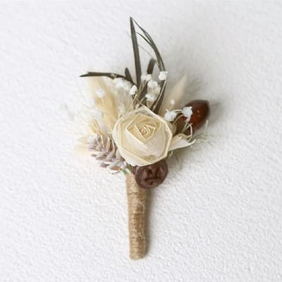 Gedroogde Bloem Boeket - Borst Bloem Corsage - Bruiloft Decoratie - Handgemaakt Uniek - 12-13 cm - Stijl 02