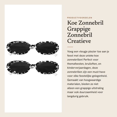 Dailygoods- Zonnebril - 2 Stuks - Creatieve Zonnebril - Foto Props - Zwart/Wit - Duurzaam Kunststof - Perfect voor Feesten - Feestzonnebril