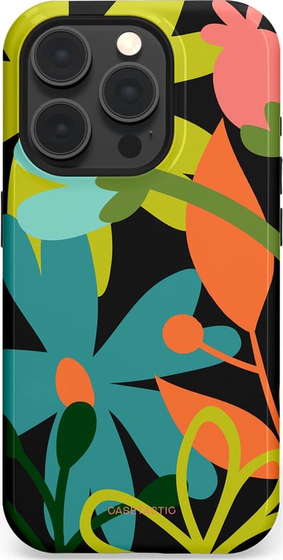Casetastic Hoesje Geschikt voor Apple iPhone 15 Pro Magsafe - Stijlvolle Beschermende Duo-layer Case - Botanisch Feest