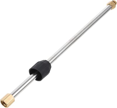 Hogedrukreiniger Verlengstuk - Reinigingsstaaf - Moeilijk Bereikbaar Schoonmaken - Roestvrij Staal - 37.5 cm - Zilver